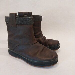 Timberland Brown Leather Boots Mens 8 Earthkeepers Waterproof Climapath Vibram